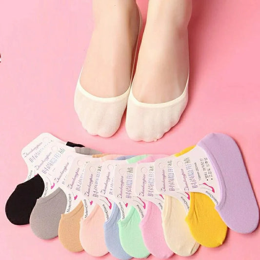 Women's Invisible Slipper Sock Kit - Breathable with Non-Slip Silicone Sole